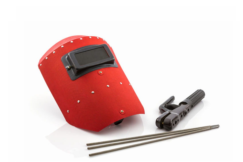 Red Welding Hood & Electrodes